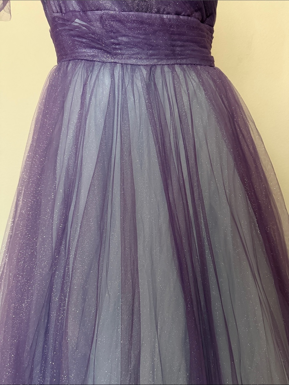 Mac Duggal One-Shoulder Lavender Purple Tulle Gown - Picture 7 of 7